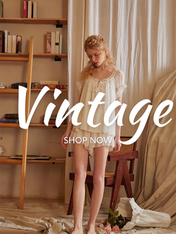 0524 Slessic Collection Promotion Banner Vintage Style Nightwear Sleepwear Nightdresses Nightgions Pajamas