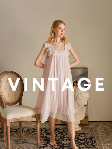 0715 Slessic Collection Promotion Banner Vintage Style Nightwear Sleepwear Nightdresses Nightgions Pajamas