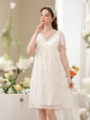 Feminine romantic nightgown with soft embroidered detail