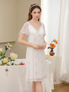 Sheer short sleeve nightdress with delicate lace detail