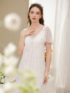 Lightweight floral mesh nightgown for elegant lounging