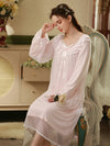Feminine ruffle mesh sleepwear with graceful drape