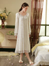 Romantic long sleeve nightdress for elegant lounging