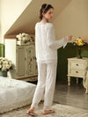 Elegant floral sleepwear set with lightweight long sleeves