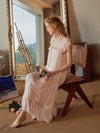SlesSic romantic pink ruffle nightgown with flowy vintage inspired silhouette