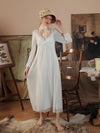 Vintage inspired viscose sleepwear with flowing mesh layers