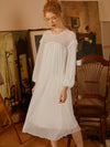 Soft viscose sleepwear with sheer lantern sleeve detail