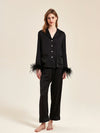 Sophisticated black long sleeve lounge set for women