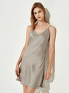 Champagne grey satin camisole nightdress for luxury sleepwear