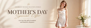 2026-Mother's day promotion collection banner of slessic about vintage or classic nightgowns and pajamas nightdress nighties