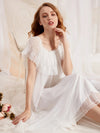 Vintage lace sleepwear with large bow-knot detail