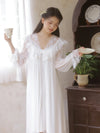 Elegant vintage inspired sleepwear set with lace trim details