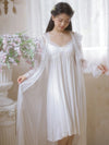Vintage lace trim loungewear set with airy silhouette