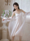 Romantic cottagecore robe and slip dress sleepwear set