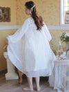Back view of vintage-inspired sheer robe nightdress set
