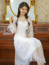 Soft vintage nightdress with irregular hem and embroidery
