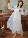 Romantic cottagecore nightgown with embroidered detail