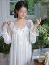 Feminine embroidered nightdress with flowing silhouette