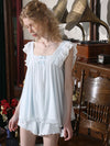 Lightweight viscose loungewear with delicate bow accents
