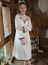 Romantic puff sleeve nightdress with vintage lace detail