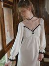 Soft viscose sleepwear with graceful V-neck silhouette