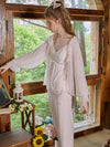 Romantic sheer robe with lightweight viscose pajama set