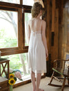 Back view of SlesSic lace nightdress with adjustable straps and flowing silhouette