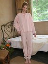 Soft cotton sleepwear set with feminine lace accents