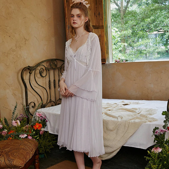 night dress vintage Medieval Nightgown Autumn Sleepwear Women Ruffle Gown Ho basicutensils She is 59 Airvid Women's Lace Vintage Victorian