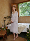 Romantic bridal-inspired sleepwear set with vintage cottagecore aesthetic