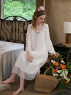 Elegant vintage mesh nightgown with soft long sleeves