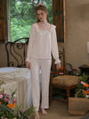 Elegant cottagecore pajama set with relaxed fit silhouette