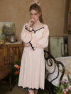 Breathable viscose nightgown with romantic sleeve detail