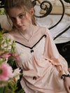 Cottagecore inspired sleepwear with lace edge detail