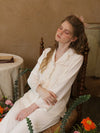 Vintage-inspired long sleeve pajama set in soft cotton blend fabric
