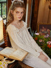Soft floral loungewear with delicate ribbon bow detail
