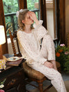Vintage-inspired long sleeve lounge set for women