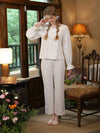 Elegant cotton loungewear with delicate floral print