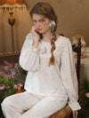 Cottagecore floral pajama set with relaxed silhouette