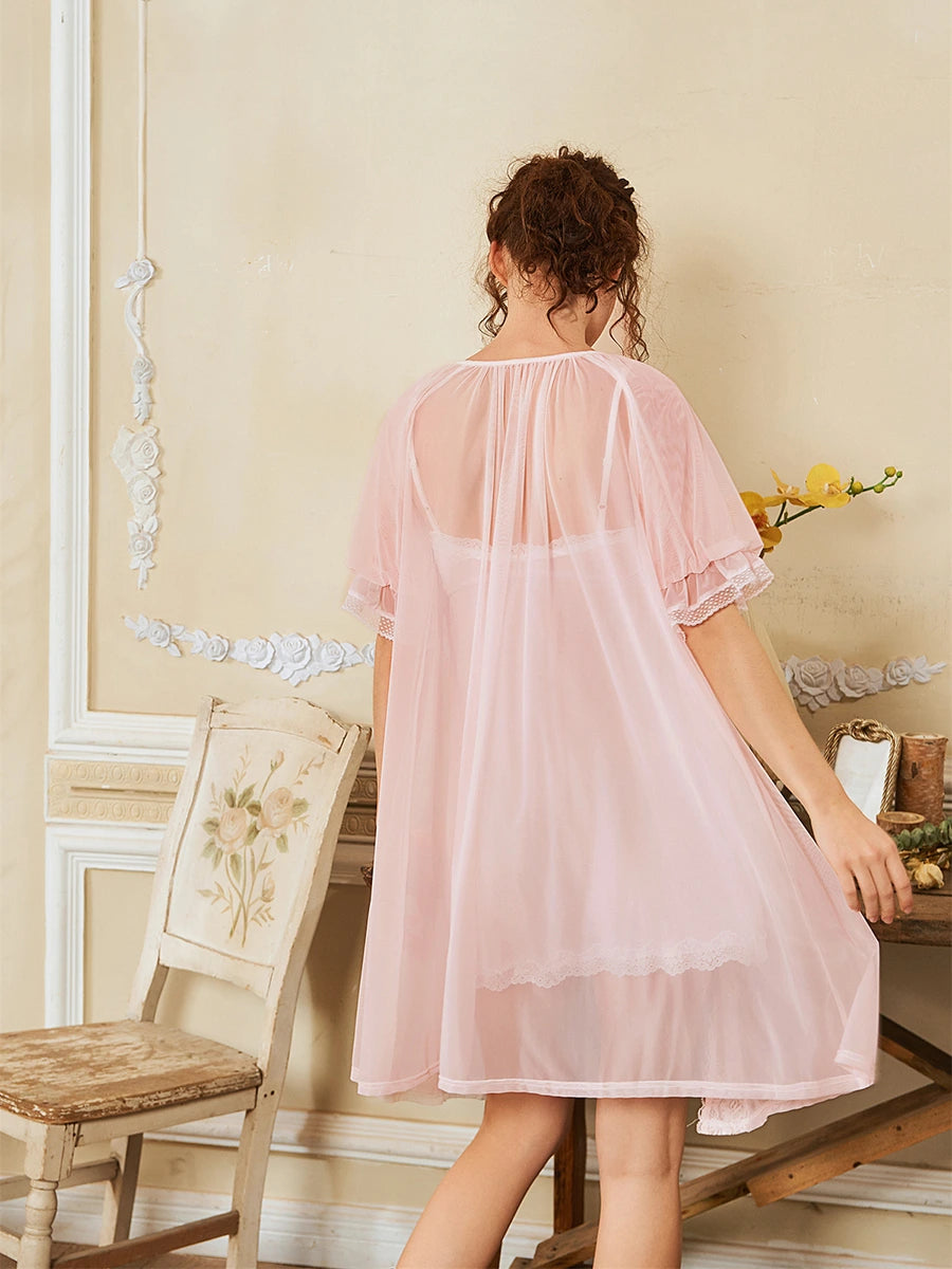 Pink top lace nightgown