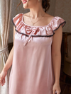 Romantic satin sleepwear with embroidered detail