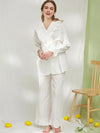 Feminine cottagecore sleepwear with elegant ruffle neckline