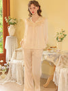 Lightweight silky sleepwear set with feminine cottagecore style