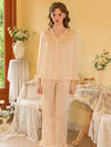 Vintage inspired soft pink lounge set with romantic elegance