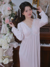 Feminine embroidered nightgown with vintage charm