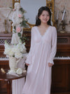 Lightweight viscose nightdress with court style detail
