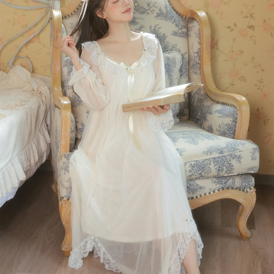 Vintage romantic nightgown in soft pastel colorways