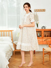 Soft cotton sleepwear with short puff sleeves