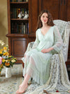 Feminine tiered nightdress with sheer sleeve detail