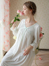 Feminine white nightgown with loose princess silhouette